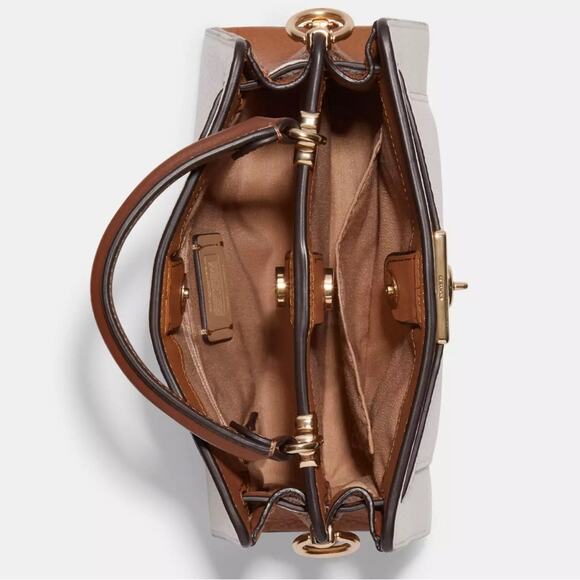 NWT Coach Mini Lane Top Handle In Colorblock In Chalk/Penny Multi/Pebble Leather - Picture 4 of 12